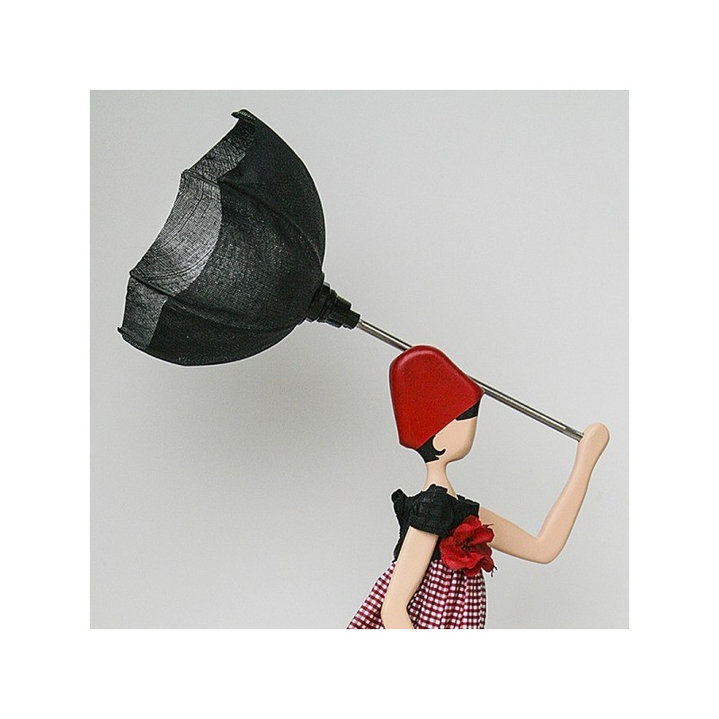 Wooden table lamp, girl with umbrella lamp