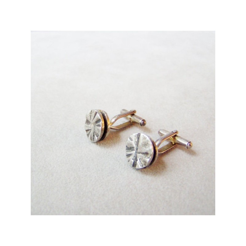 Textured sterling cufflinks, solid...