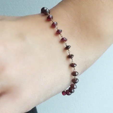 Garnet rosary bracelet,...