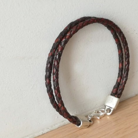 Mens leather bracelet leather double bracelet mens leather cuff 2