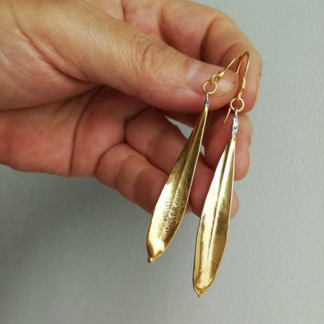 Gold leaves earrings,...