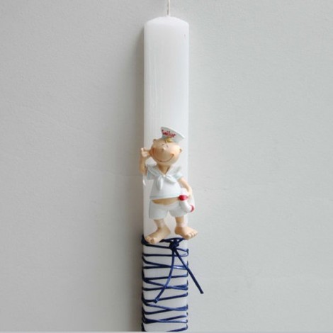 Sailor Easter candle, white...