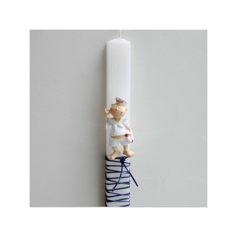 Sailor Easter candle, white boys...
