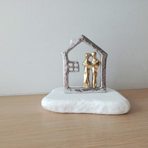 House and couple sculpture,...