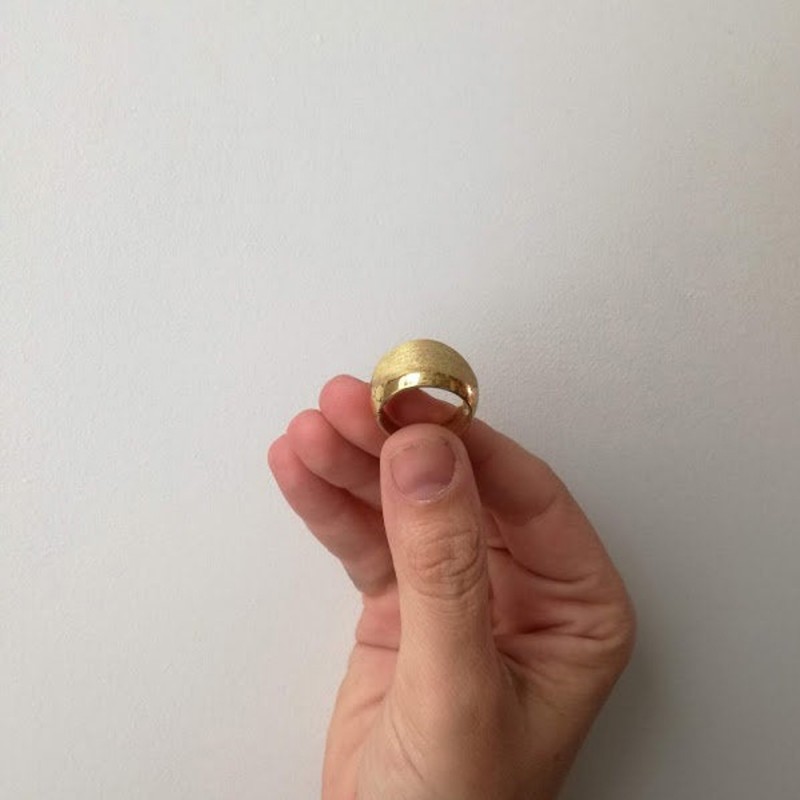Wide gold band ring,sterling silver gold plated band,modern minimalist
