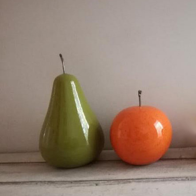 Orange and pear sculptures