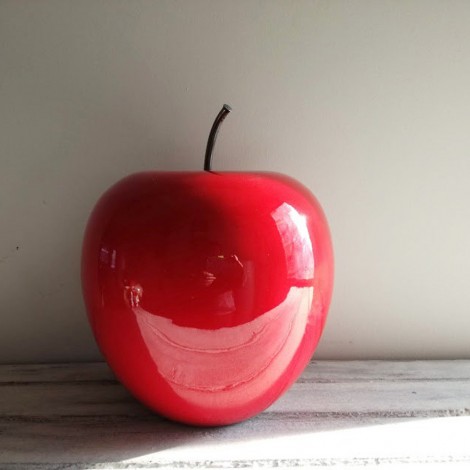Ceramic apple sculpture,...