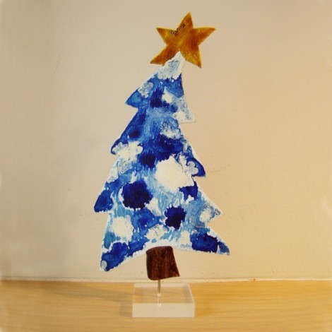 Blue white Christmas tree