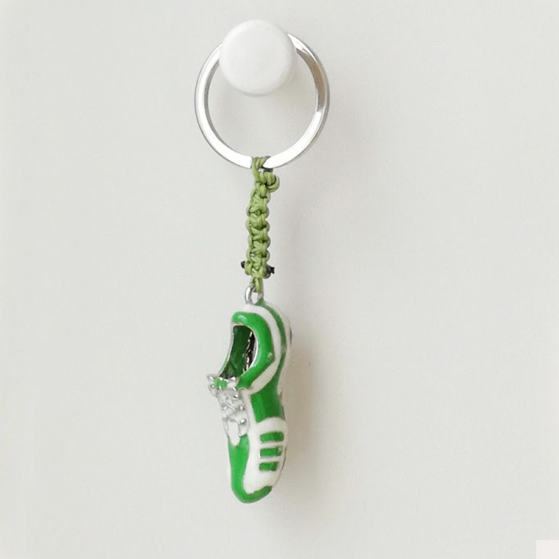 Football shoe keyring, green and...