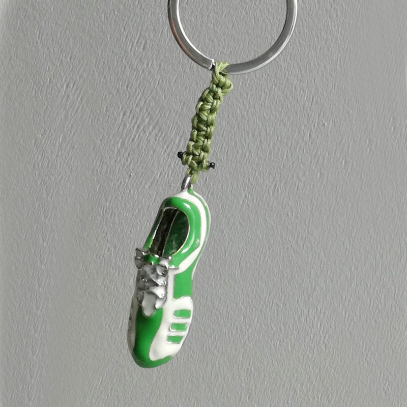 Football shoe keyring, green and white football shoe, Panathinaikos shoe key ring