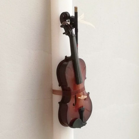 Violin Easter candle, white Greek Easter candle with violin and bow miniature, fiddle and bow easter candle gift 2