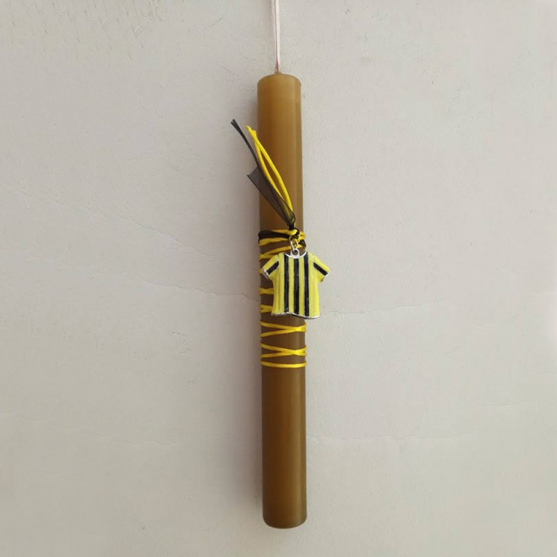 Football Easter candle, Aris team candle, AEK team Greek Easter candle with Aris/AEK colours jersey,