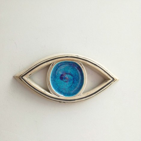 Blue ceramic eye, high fire...