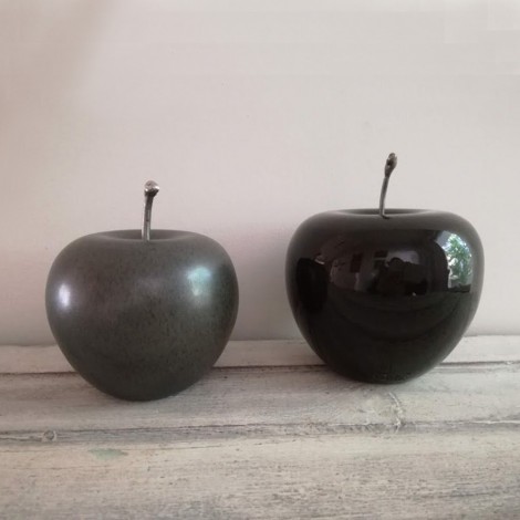 Black apple sculpture,...