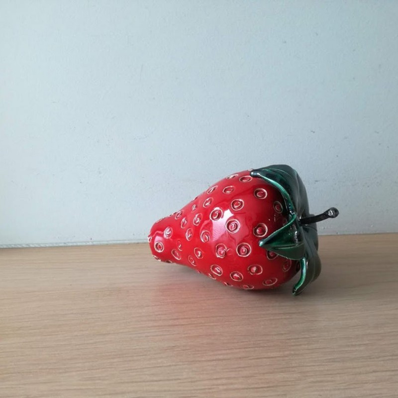 Large strawberry sculpture, scarlet...