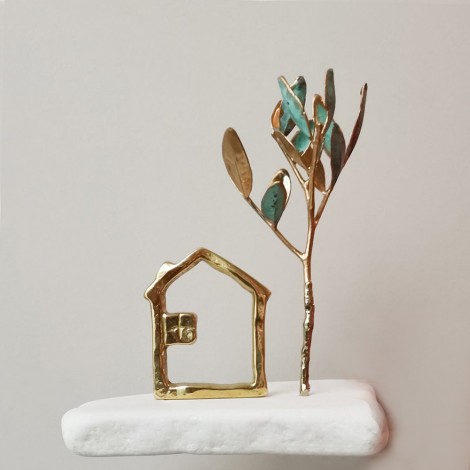 House and tree sculpture,...