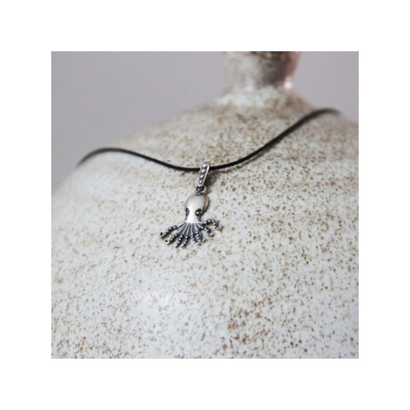 Silver octopus necklace, sterling...