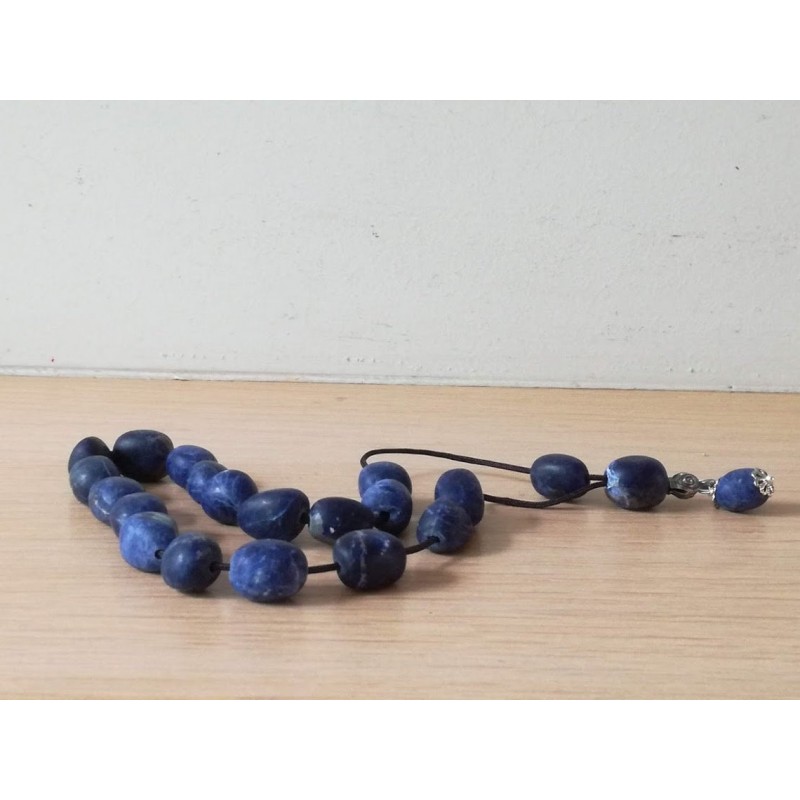 Sodalite worrybeads-mala set, inky...