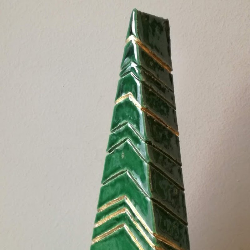 Minimalist Xmas tree, ceramic Christmas tree sculpture, pointy modern xmas tree miniature