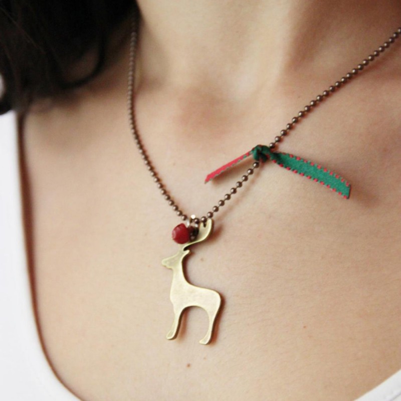 Reindeer Christmas necklace