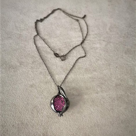Black pomegranate necklace,...