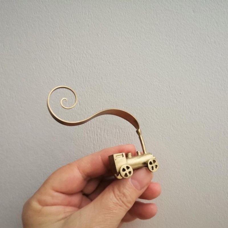 Brass Miniature Train with dreamy smoke