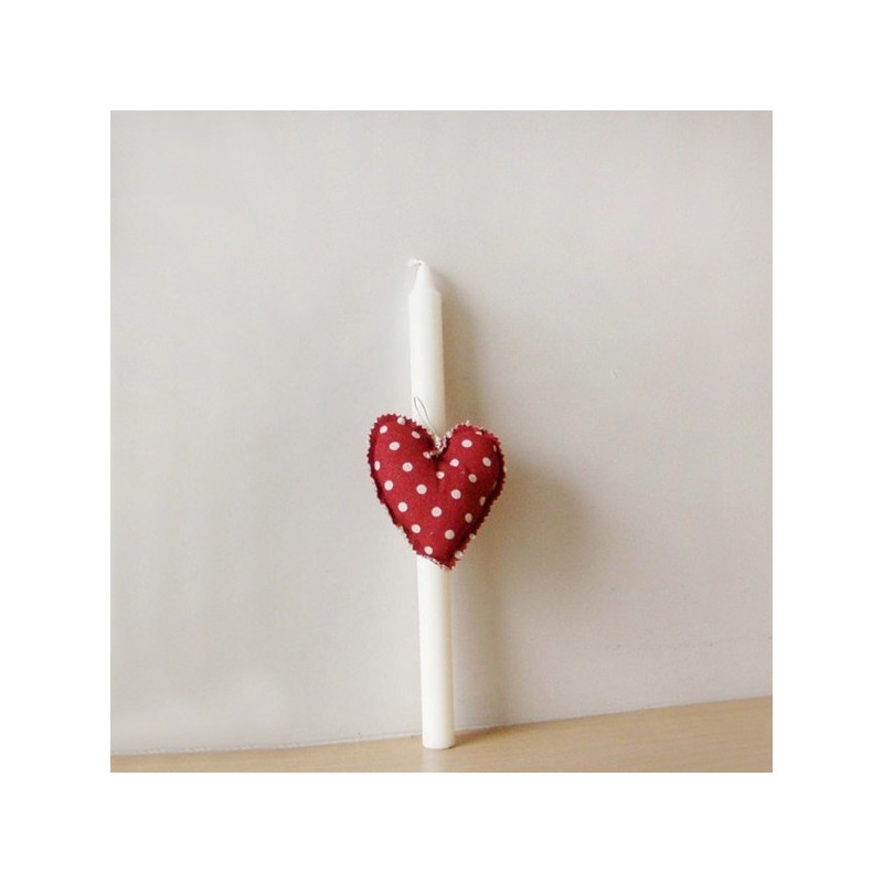 Greek Easter candle with red heart