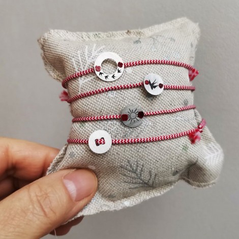 March silver bracelet, red white bracelet with various charms 2