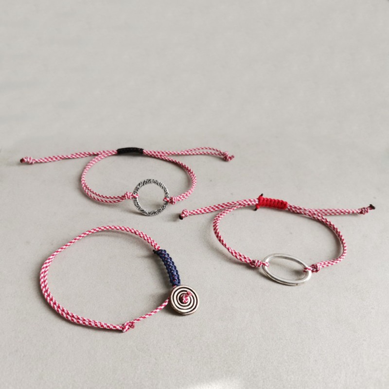 Circle March bracelet, acrylic cord...