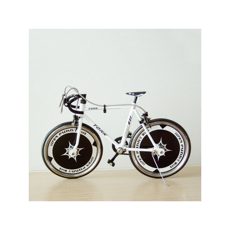 Black and white racing bicycle miniature