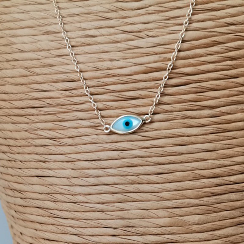 Silver eye necklace