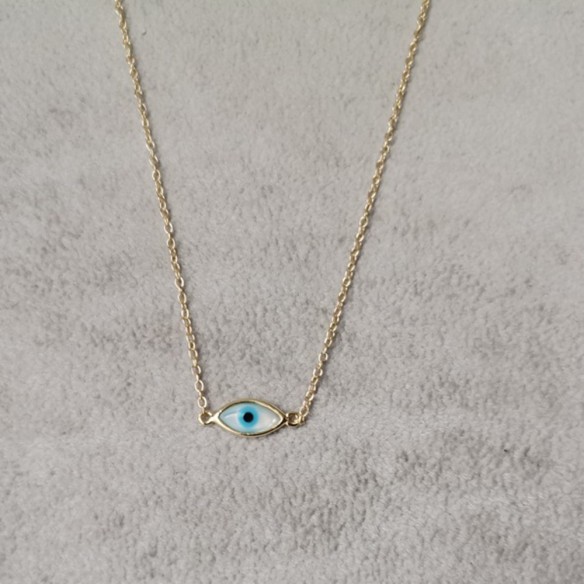 Silver eye necklace