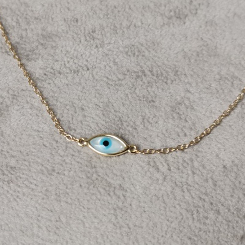 Silver eye necklace