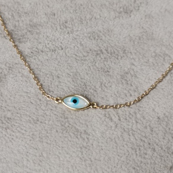 Silver eye necklace