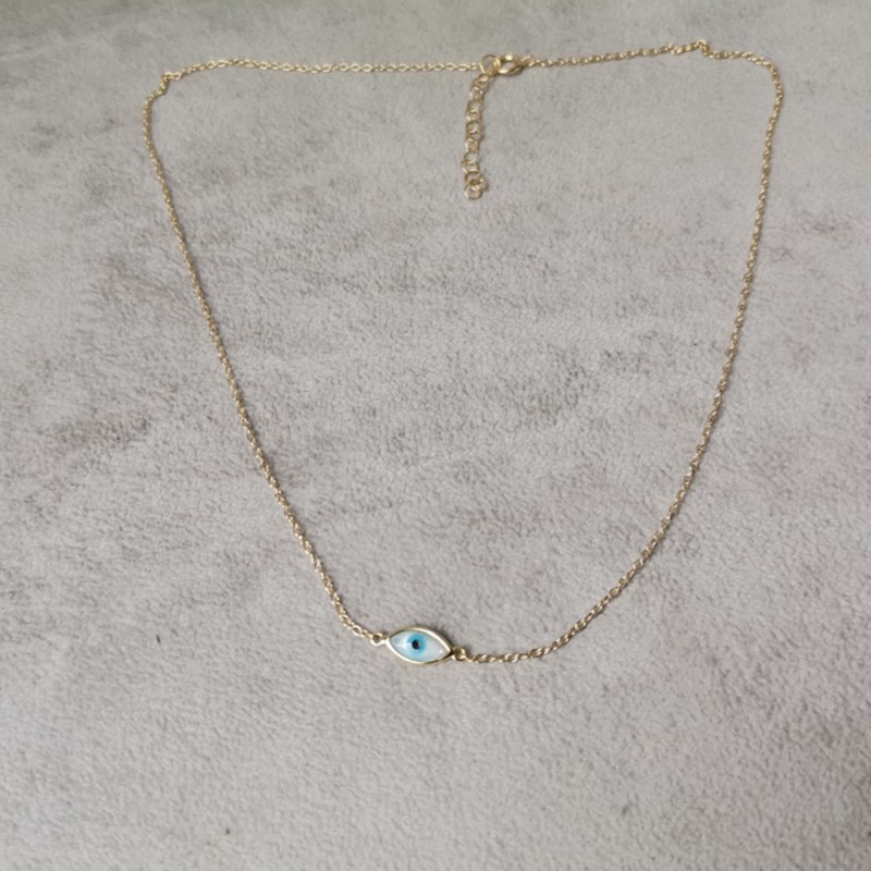 Silver eye necklace