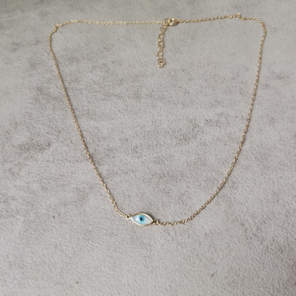 Silver eye necklace