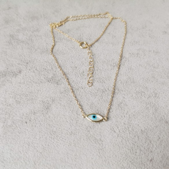 Silver eye necklace