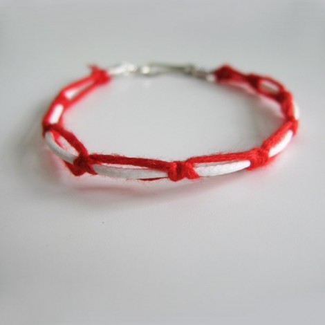 Red and white March bracelet