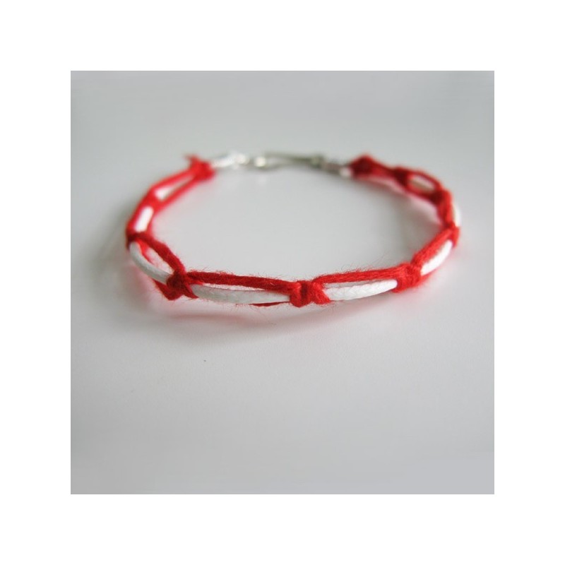 Red and white March bracelet