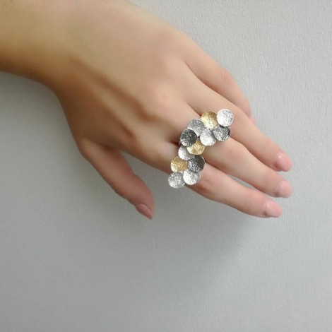 Large cloud ring, silver cloud statement ring, sterling silver ring