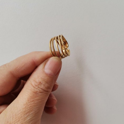 Multi band ring, gold dainty ring with five thin bands 2