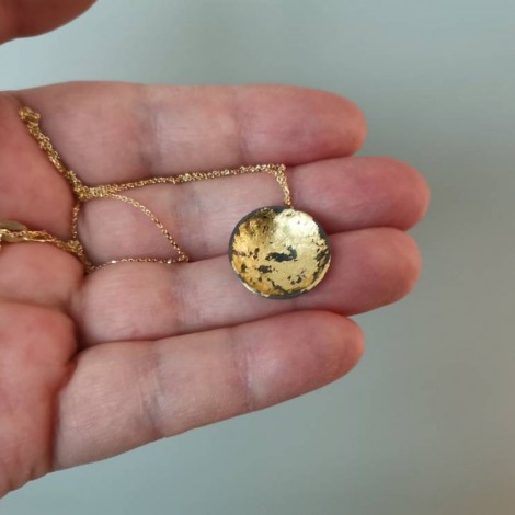 Oxidised gold pendant 2