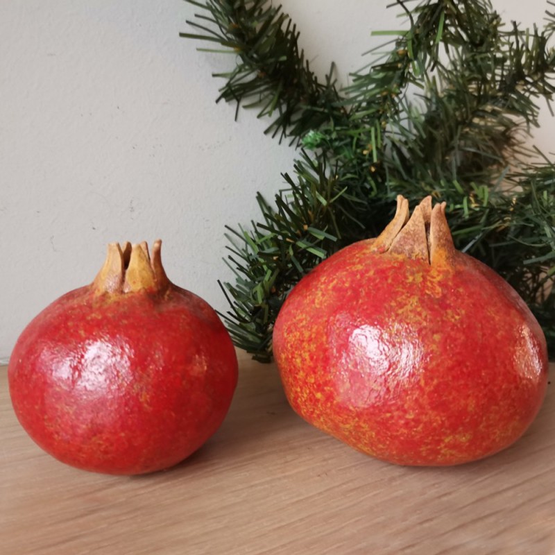 Red ceramic pomergranate