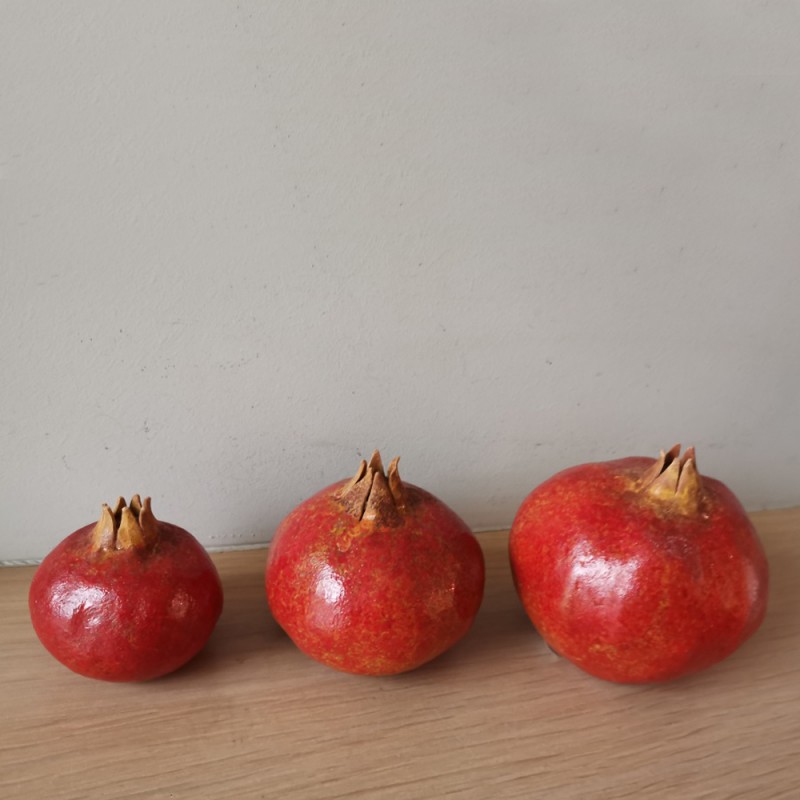 Red ceramic pomergranate