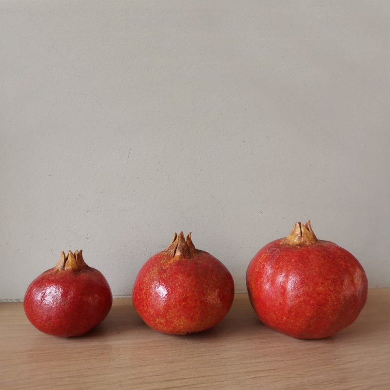 Red ceramic pomergranate