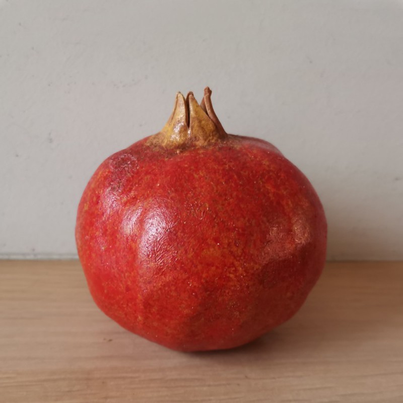 Red ceramic pomergranate