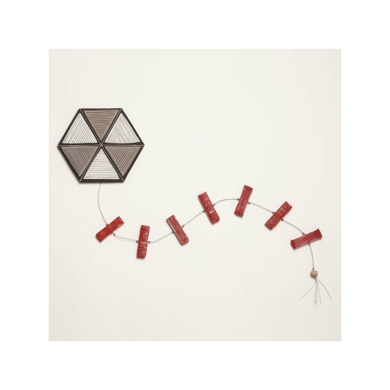 Ceramic kite wall sculpture