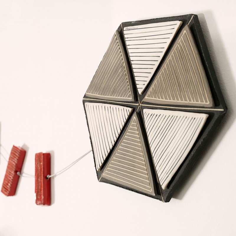 Ceramic kite wall sculpture