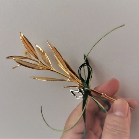 Gold olive twig, 2023 charm...