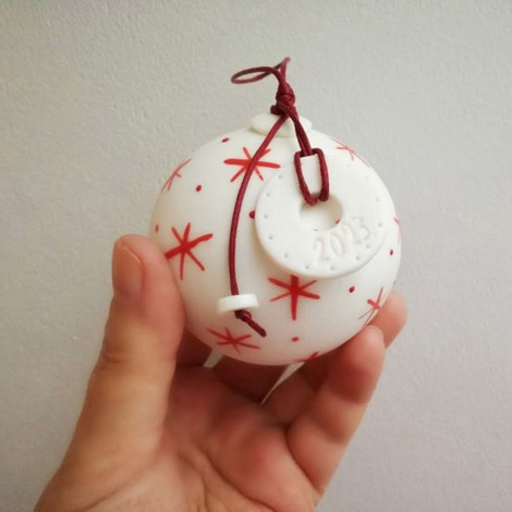 Porcelain Christmas ball, Xmas ball ornament, bauble ornament 2026 2